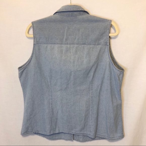 Sonoma Sleeveless Button Down Thin Denim Shirt XL - Picture 5 of 5